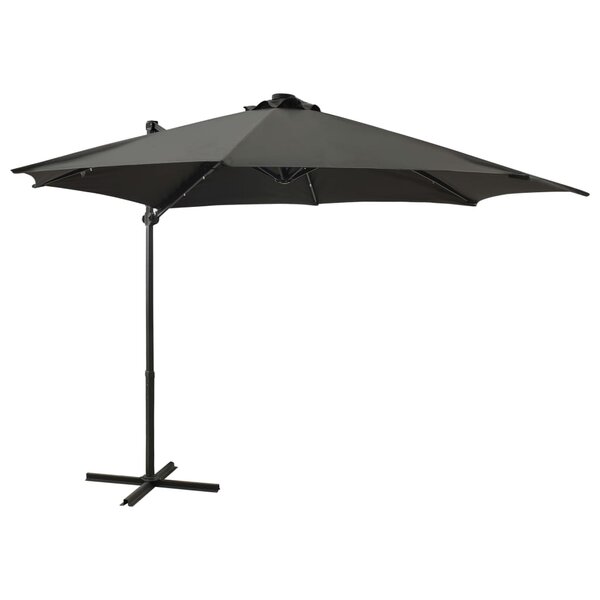 vidaXL Parasol déporté avec mât et lumières LED Anthracite 300 cm