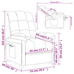 vidaXL Fauteuil électrique de massage Gris clair Tissu