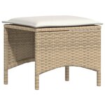 vidaXL Salon de jardin avec coussins 5 Pièces beige résine tressée