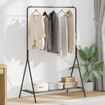vidaXL Porte-vêtements avec étagère Noir 100 x 56 x 154 cm Acier