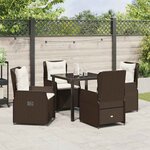 vidaXL Ensemble de salle à manger pour jardin 5 Pièces Marron polyrotin