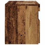 vidaXL Meuble TV avec lumières LED vieux bois bois d'ingénierie