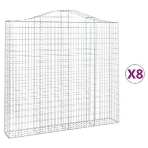 vidaXL Paniers à gabions arqués 8 Pièces 200x30x180/200 cm Fer galvanisé