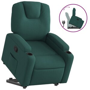 vidaXL Fauteuil inclinable vert foncé tissu