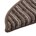vidaXL Tapis d'escalier auto-adhésifs 15 Pièces Marron 56 x 17 x 3 cm