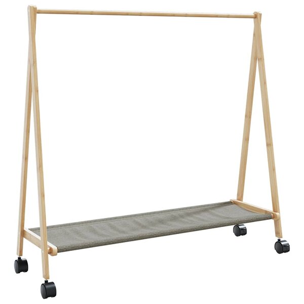 vidaXL Porte-vêtements et étagères et roulettes 106x34x106 5cm bambou