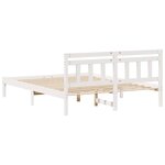 vidaXL Cadre de lit avec tête de lit Blanc Bois de pin