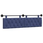 vidaXL Tête de lit suspendue Bleu police Velours