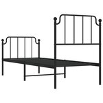 vidaXL Cadre de lit métal sans matelas avec pied de lit noir 75x190 cm