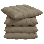 vidaXL Coussins de siège 4 Pièces Taupe 40 x 40 x 6 cm Microfibre