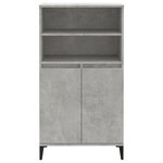 vidaXL Buffet haut Gris béton 60x36x110 cm Bois d'ingénierie