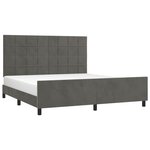 vidaXL Cadre de lit sans matelas gris foncé velours