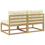 vidaXL 2 Pièce Sofa de milieu extérieur Polyester Blanc