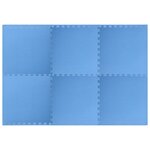 vidaXL Tapis de sol de piscine 6 Pièces Bleu 2 16 ㎡ Mousse EVA