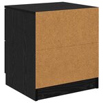 vidaXL Cabinet de chevet avec tiroir 2 Pièces Chêne noir 45 x 39 x 50 cm