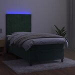 vidaXL Sommier à lattes de lit matelas LED Vert foncé 90x200cm Velours