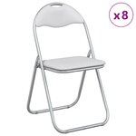 vidaXL Chaise pliante 8 pc Simili cuir Blanc et Gris 48 x 43 5 x 81 cm