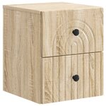 vidaXL Cabinet de chevet mural 2 Pièces Chêne Sonoma 33 x 34 5 x 40 cm