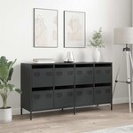 vidaXL Buffet noir 135x39x73 5 cm acier laminé à froid