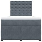 vidaXL Sommier à lattes de lit et matelas Gris foncé 120x200cm Velours