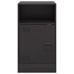 vidaXL Table de chevet noir 34 5x39x62 cm acier