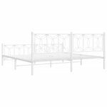 vidaXL Cadre de lit métal sans matelas et pied de lit blanc 193x203 cm