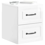 vidaXL Cabinet de chevet mural Blanc brillant 34 5 x 33 x 40 cm