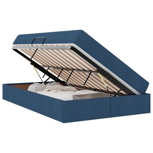 vidaXL Lit avec rangement et matelas Bleu 120 x 190 cm Polyester
