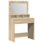 Coiffeuse vidaXL avec lumières LED en Chêne Sonoma 79x41x135 cm