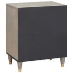 vidaXL Cabinet de chevet Gris 50 x 33 x 60 cm bois de manguier massif