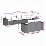 vidaXL Salon de jardin 8 Pièces avec coussins noir résine tressée