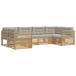 vidaXL Ensemble de canapés d'extérieur 6 Pièces Blanc et gris clair