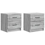 vidaXL Cabinet de chevet 2 Pièces Sonoma gris 43 x 34 5 x 44 5 cm