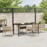 vidaXL Ensemble de salle à manger pour jardin 5 Pièces Beige Poly rotin