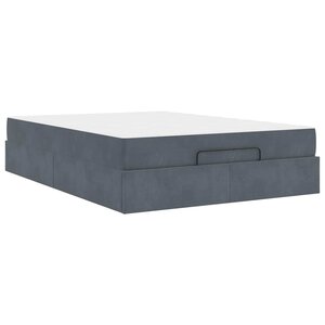 vidaXL Cadre de lit avec matelas Gris foncé 140 x 200 cm Velours