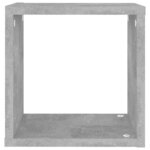 vidaXL Étagères cube murales 4 Pièces Gris béton 26x15x26 cm