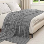 vidaXL Jeté Gris foncé 240 x 220 cm Toison