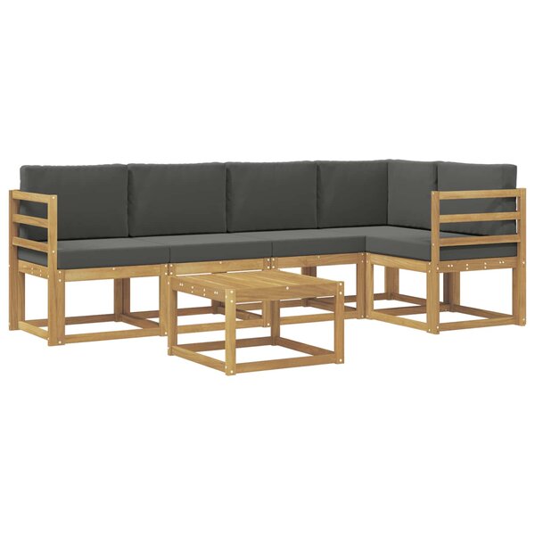 vidaXL Ensemble de canapés d'extérieur 6 pc Blanc et anthracite