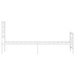 vidaXL Cadre de lit métal sans matelas avec pied de lit blanc 80x200cm