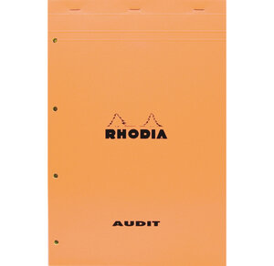Bloc ORANGE Audit 21x31 8 80F agrafées 80g multicolonnes RHODIA