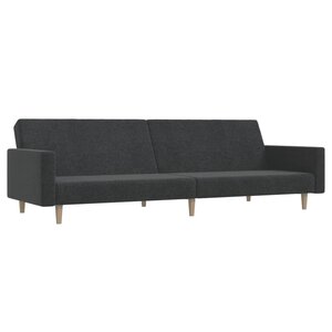 vidaXL Canapé-lit à 2 places gris foncé tissu
