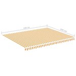 vidaXL Tissu de remplacement pour auvent Jaune et blanc 4 5x3 5 m