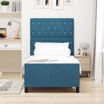 vidaXL Cadre de Lit Bleu Foncé 90x200 cm Velours