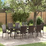 vidaXL Ensemble de salle à manger de jardin 5 pièces - Rattan brun