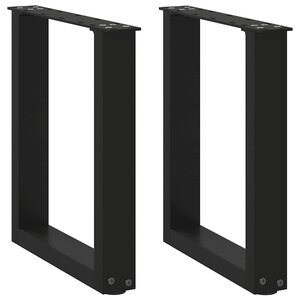 vidaXL Pieds de table basse en U 2 pièces Noir 28 x (42-43) cm Acier
