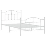 vidaXL Cadre de lit métal sans matelas et pied de lit blanc 100x200 cm