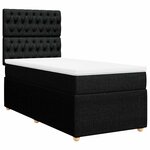 vidaXL Sommier à lattes de lit avec matelas Noir 90x200 cm Tissu