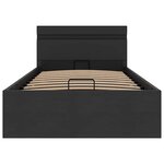 vidaXL Cadre de lit à rangement hydraulique sans matelas avec LED noir