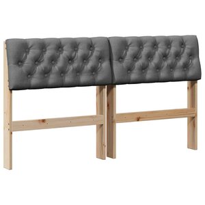 vidaXL Tête de lit capitonnée Gris foncé 140 cm Pin massif