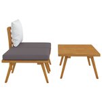 vidaXL Salon de jardin 3 Pièces avec coussins Bois d'acacia massif